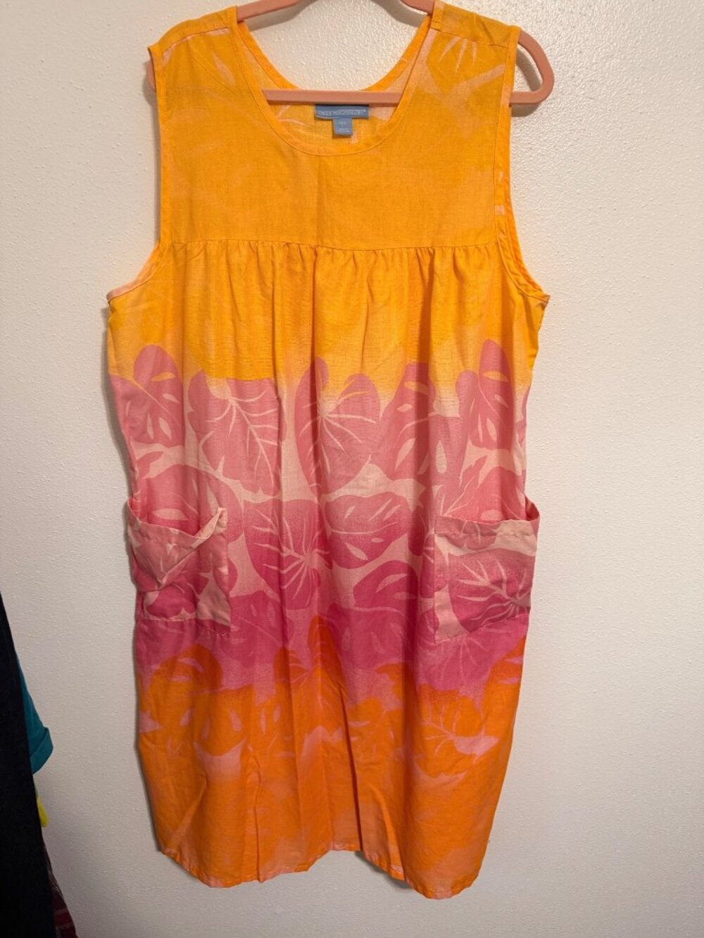 Only Necessities Patio Dress Nightgown Tropical Palm Womans 18/20